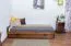 Futon bed / solid wood bed solid pine walnut A9, incl. slatted frame - dimensions 90 x 200 cm