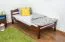 Single bed "Easy Premium Line" K1/2n, solid beech wood, dark brown lacquered - mattress base: 90 x 200 cm