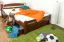 Youth Bed Easy Premium Line K4 | 140 x 200 cm | Solid Beech Wood | Dark Brown | 2 Drawers & Cover Panel