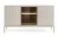 Chest of Drawers with LED Lighting | 83 x 154 x 39 cm | Cashmere Finish | Push-to-Open | 6 Compartments | Glass & Wooden Doors