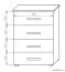 Chest of drawers Kebumen 17, Colour: Alder - Measurements: 107 x 80 x 40 cm (H x W x D)