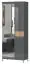 Hinged door cabinet / Wardrobe Vaitele 01, Colour: Anthracite high gloss / Walnut - 191 x 76 x 35 cm (H x W x D)