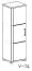 Cupboard Cavalla 05, door hinge left, Colour: Oak / Cream - Measurements: 150 x 49 x 40 cm (h x w x d)