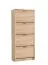 Gradide 03 Shoe Cabinet | Sonoma Oak | 4 Hinged Doors | 8 Compartments | 155.5 x 67 x 28 cm | Grey Handles