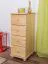 Narrow 4 Drawer Narrow Chest Junco 146, solid pine wood, clearly varnished - H100 x W40 x D42 cm
