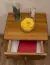 1 Drawer Bedside table 001, solid pine wood, oak finish - H54 x W43 x D33 cm 