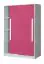 Children's room - Sliding door wardrobe / Wardrobe Walter 12, Colour: White / Pink high gloss - 191 x 120 x 60 cm (H x W x D)