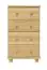 4 Drawer Chest of drawers 034, solid pine wood, clearly varnished - 100H x 55W x 42D cm 