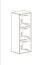 White wall cabinet Raudberg 22, color: White - Dimensions: 126 x 40 x 29 cm (H x W x D), with push-to-open function