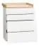 Chest of drawers Minnea 03, Colour: White / Oak - Measurements: 97 x 85 x 44 cm (h x w x d)