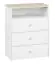 Children's room - Chest of drawers Egvad 11, Colour: White / Beech - Measurements: 95 x 74 x 40 cm (H x W x D), with 3 drawers and 1 compartment