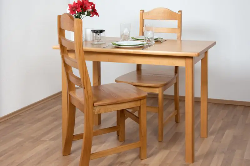 Table Pine Solid wood Alder color Junco 227C (angular) - 110 x 60 cm (W x D)