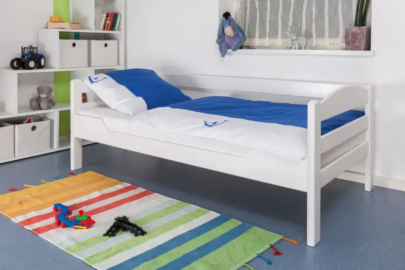 Children's bed / kid bed "Easy Premium Line" K1/n Sofa, solid beech wood solid White lacquered - measurements: 90 x 190 cm