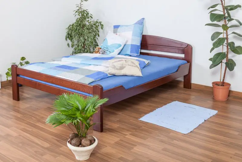 Kid bed "Easy Premium Line" K5, 160 x 200 cm solid beech wood, Dark Brown varnished