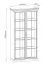 Torsakala 07 display cabinet, modern glass doors with wooden frame, white opal, 3 shelves, 5 compartments, incl. LED lighting, 200 x 103 x 41 cm, metal handles