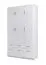 Wardrobe Top Attachment for Hinged Door Cabinet Messini 04 | White & White High Gloss | 40 x 136 x 54 cm
