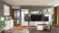 Sideboard with Four Compartments Kanjiza 06 | Oak Flagstaff & White High Gloss | 3 Drawers, 2 Doors | 85 x 162 x 40 cm