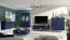 Dark Blue Coffee Table Egaleo 03 | 43 x 87 x 66 cm | Tilting Door | Metal Legs & Handles | Open Compartment