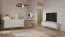 Chest of Drawers | 6 drawers | White | Dimensions: 81 x 163 x 38 cm | Long sideboard | Handles & legs: Metal | Modern slatted design | For the living room