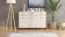 Chest of Drawers Sideboard Sabas 12 | Cashmere Finish | 3 Drawers, 3 Doors, 6 Compartments | 90 x 138 x 40 cm | Black Handles & Legs