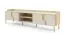 TV cabinet | color: Mavelie oak / Macadamia | 4 hinged doors | 4 compartments | 200 x 42 x 51 cm | push-to-open function | long TV unit | for living room
