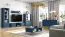 TV Base Cabinet Kumpula 05 | Dark Blue | 54 x 160 x 40 cm | 2 Doors, 4 Compartments | Gold Accents