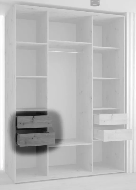 Set of 2 Oak Cabinet Drawers | For Mina Series Cabinets | Premium Wood Look