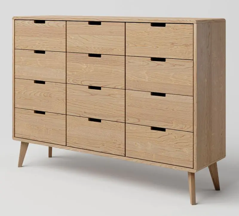 Chest of drawers solid Oak Natural Aurornis 41 - Measurements: 104 x 142 x 40 cm (H x W x D)