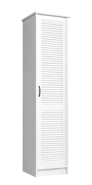 Hinged door cabinet / Closet Badus 08, Colour: White - 201 x 49 x 44 cm (H x W x D)
