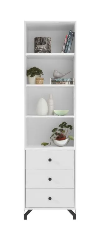 Shelf Tellin 04 | White / White High Gloss | 190 x 50 x 40 cm | Modern Design | Durable Build