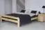 Double bed/guest bed pine solid wood natural A11, including slatted grate - Dimensions 160 x 200 cm