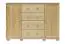 Sideboard 044, 4 drawer, 2 door, solid pine wood, clearly varnished - 100H x 136W x 47D cm 