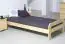 Single bed / Guest bed A11, solid pine wood, clearly varnished, incl. slatted frame - 90 x 200 cm