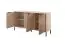 Modern sideboard Fouchana 03, color: Beige / Viking oak - Dimensions: 81 x 153 x 39.5 cm (H x W x D)