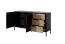 Sideboard with soft-close system Fouchana 09, color: black / oak Artisan - Dimensions: 81 x 153 x 39.5 cm (H x W x D), with three drawers