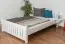 Single bed 106, solid beech wood, white finish - 140 x 200 cm