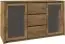 Display case Selun 01, Colour: Dark Brown oak - 80 x 140 x 43 cm (h x w x d)