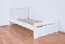 Youth bed ' Easy Premium Line ® ' K8 with 1 cover panel, 120 x 200 cm Beech solid wood white lacquered