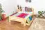 Children's bed / Youth bed A6, solid pine wood, clearly varnished, incl. slatted frame - 120 x 200 cm