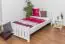 Children's bed / Youth bed solid pine wood, in a white paint finish 66, includes slatted frame - Dimensions 100 x 200 cm