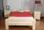 Single bed / Guest bed A11, solid pine wood, clearly varnished, incl. slatted frame - 120 x 200 cm