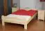 Single bed / Guest bed A11, solid pine wood, clearly varnished, incl. slatted frame - 120 x 200 cm