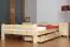 Children's bed / Youth bed A11, solid pine wood, clearly varnished, incl. slatted frame - 120 x 200 cm