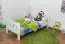 Children's / Youth bed A22, solid pine wood, white finish, incl. slats - 90 x 200 cm 
