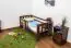 Toddler bed A17, solid pine wood, nut finish, with slats, mattress and barrier - 70 x 160 cm 
