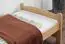 Children's bed / Teen bed solid, natural beech wood 118, including slatted frame - Measurements 80 x 200 cm
