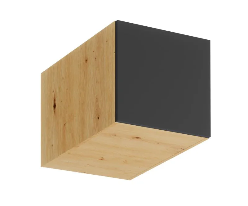 Kitchen Wall Cabinet | 1 Door | 60 x 57.8 x 36 cm | Push-to-Open | Handle-less Front | Matterhorn 29 | Artisan Oak / Gray