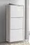 Shoe cabinet Furna 11, Colour: White high gloss / oak - Measurements: 130 x 55 x 28 cm (H x W x D)