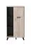 Tall Chest of Drawers with Six Compartments | Vracar 04 | Oak Grey & Black | 1 Door | 130.5 x 68 x 33 cm