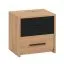 Simple Bedside Cabinet Brus 19 | 2 Drawers | Artisan Oak/Black | ABS Edge | 42 x 42 x 33 cm